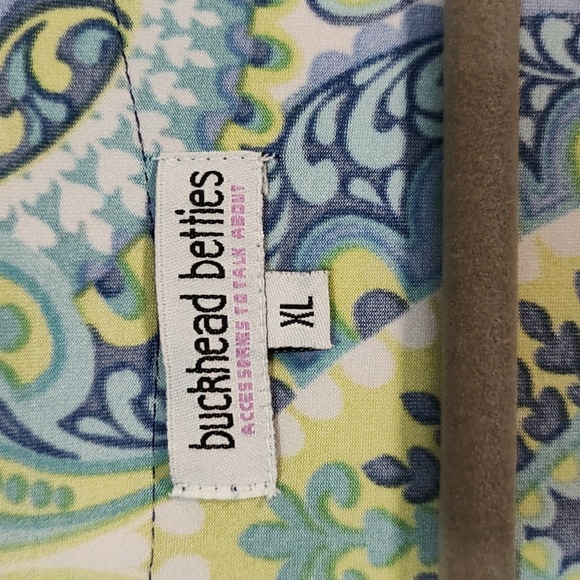 Buckhead Betties Dress Size XL A Line Midi Long Sleeve Peacock Print Spring - Picture 3 of 13